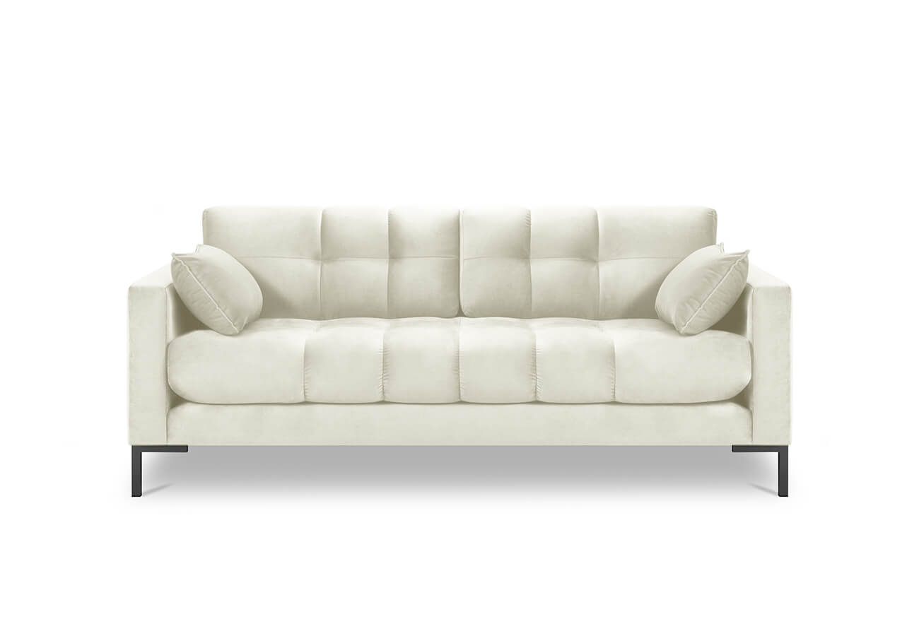 Třímístná pohovka mamaia 177 cm samet světle béžová