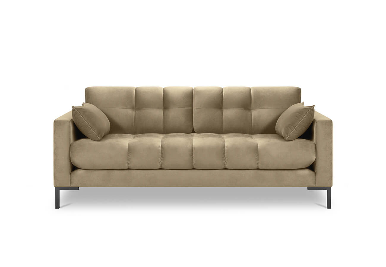 Třímístná pohovka mamaia 177 cm samet béžová