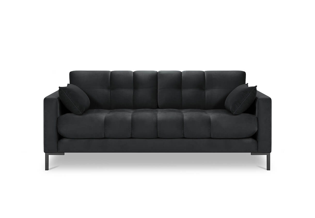 Třímístná pohovka mamaia 177 cm samet tmavě šedá