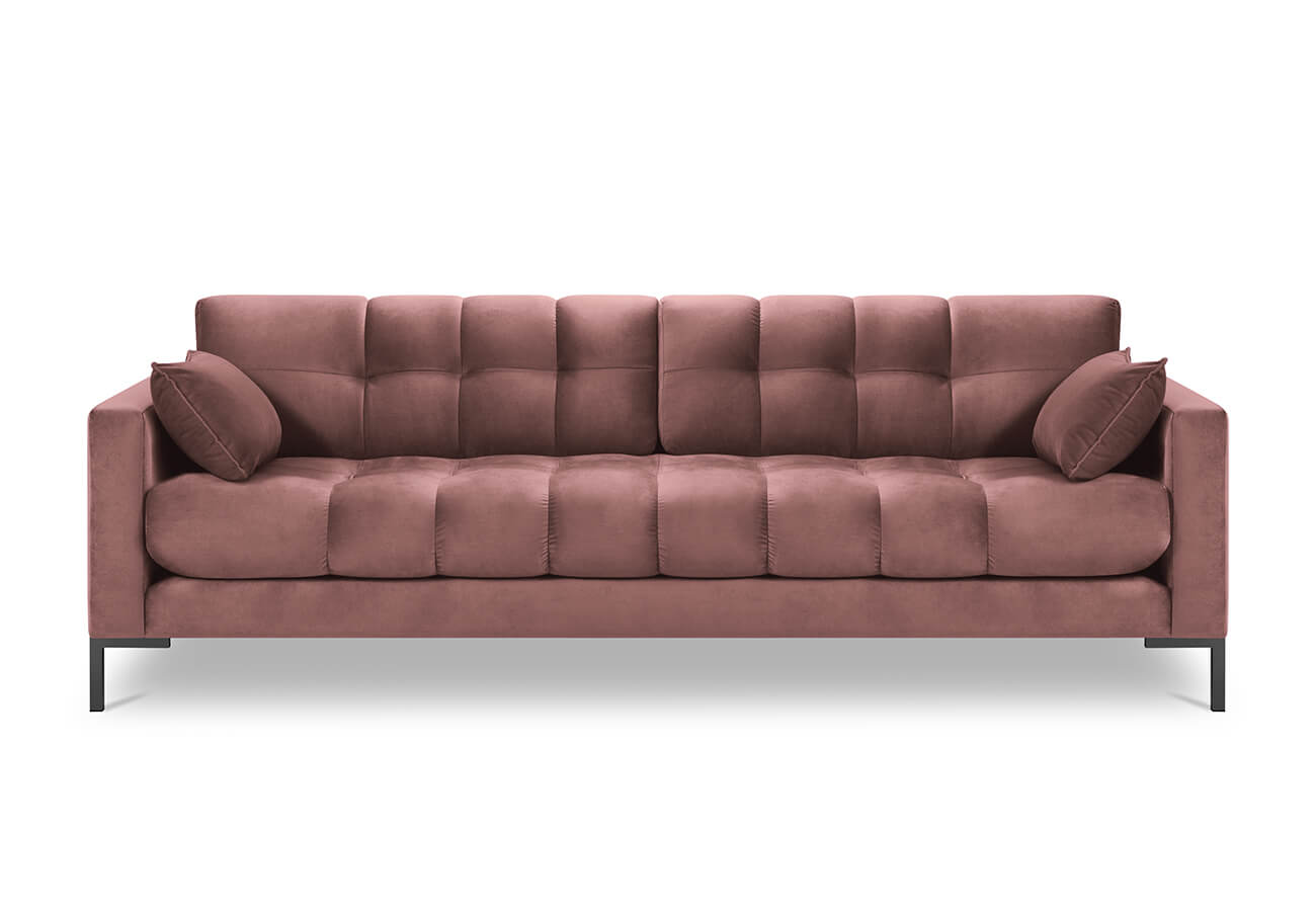 Čtyřmístná pohovka mamaia 217 cm samet růžová