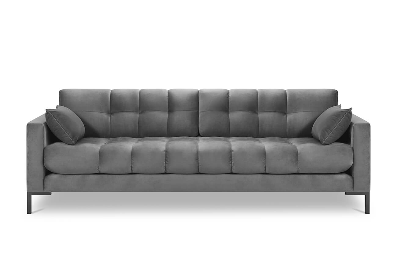 Čtyřmístná pohovka mamaia 217 cm samet šedá