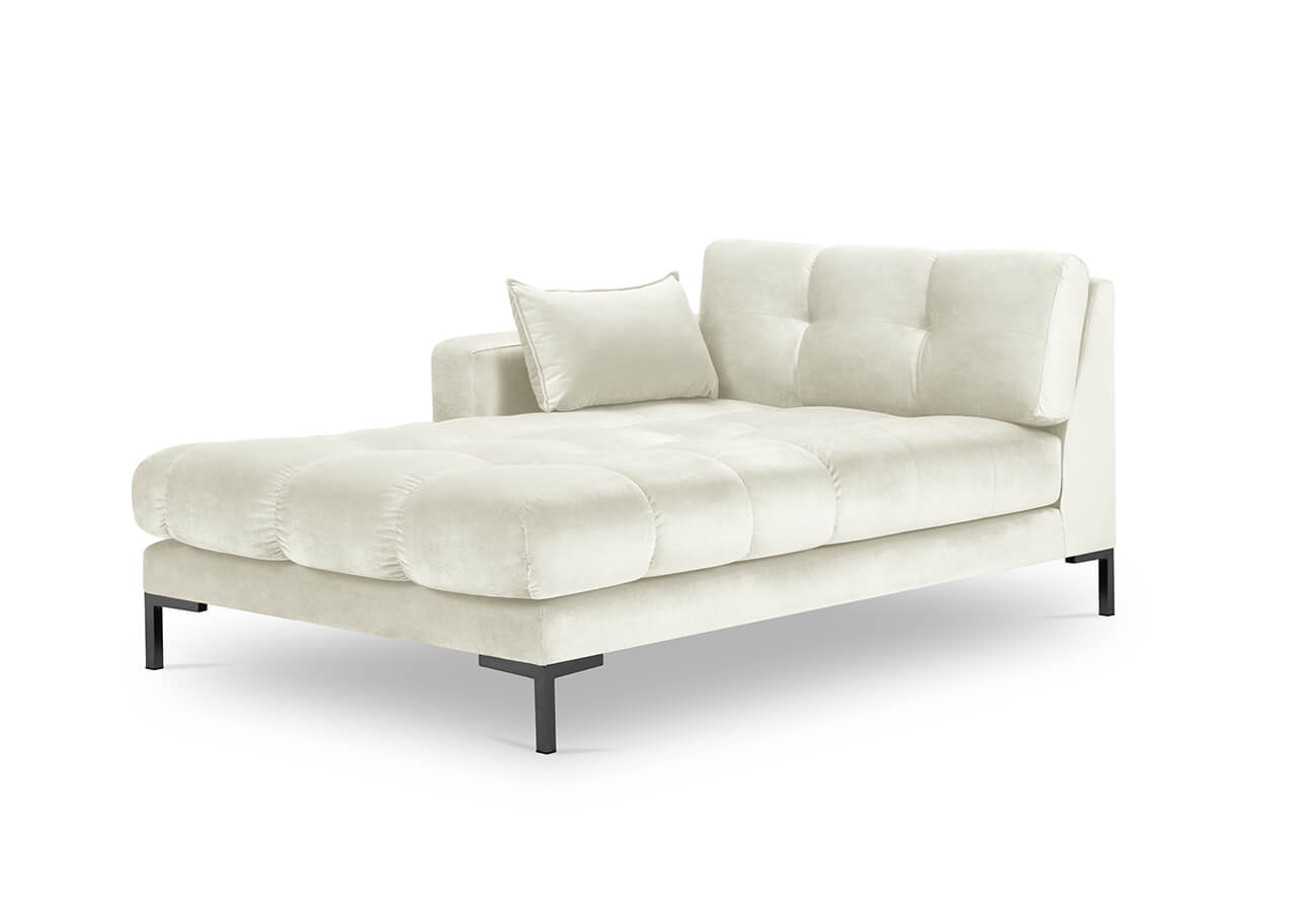 Lenoška mamaia levá 185 cm samet světle béžová