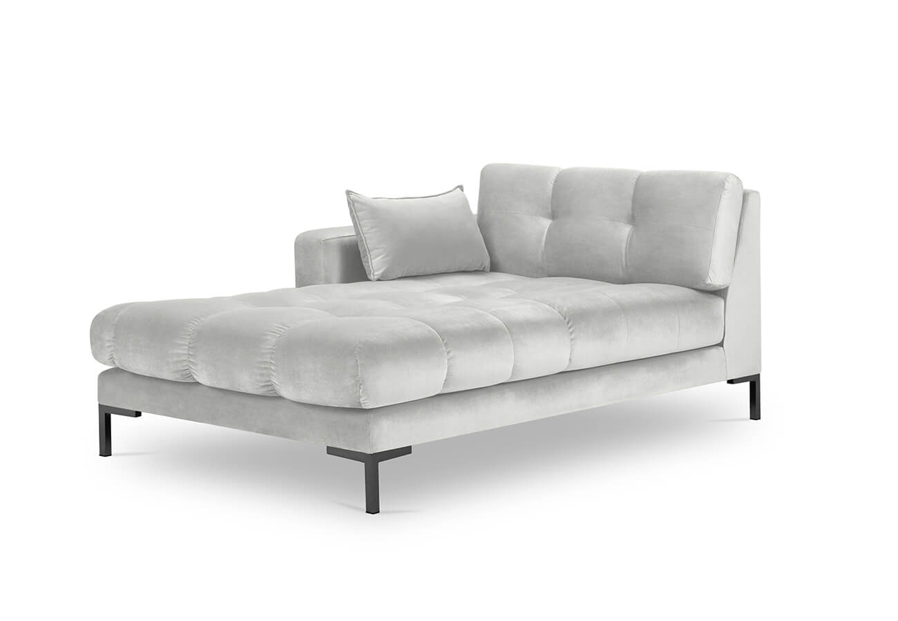 Lenoška mamaia levá 185 cm samet světle šedá