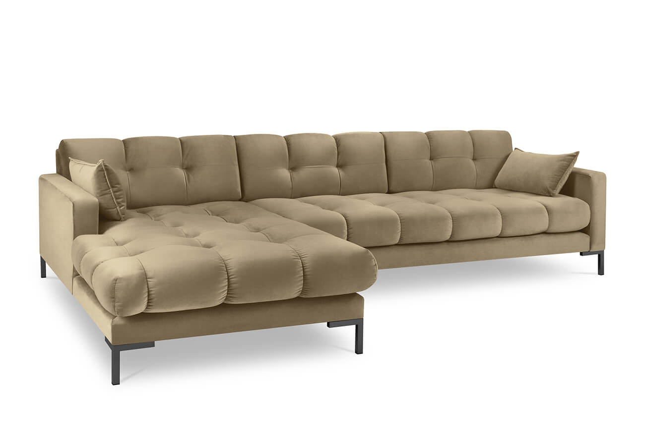 Rohová pohovka mamaia levá 293 cm samet béžová