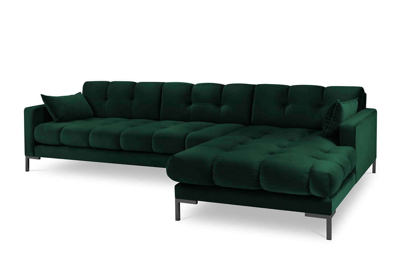 Rohová pohovka mamaia pravá 293 cm samet zelená