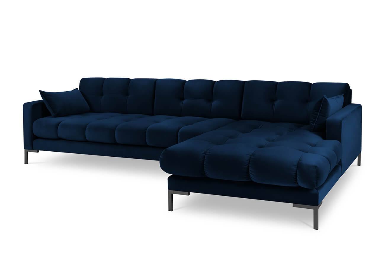 Rohová pohovka mamaia pravá 293 cm samet královská modrá
