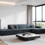 Rohová pohovka judy pravá 341 cm modrá