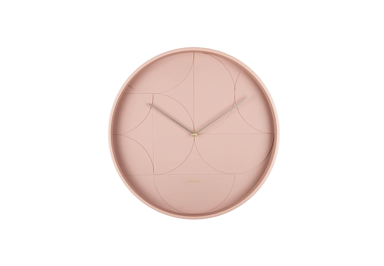 Nástěnné hodiny Leon Ø 40 cm růžové