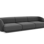 Třímístná pohovka milany 255 cm samet šedá