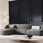 Rohová pohovka milany levá 255 cm samet šedá