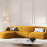 Rohová pohovka milany levá 255 cm samet žlutá