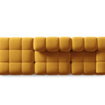 Modulární čtyřmístná pohovka Bella 282 cm samet žlutá levá