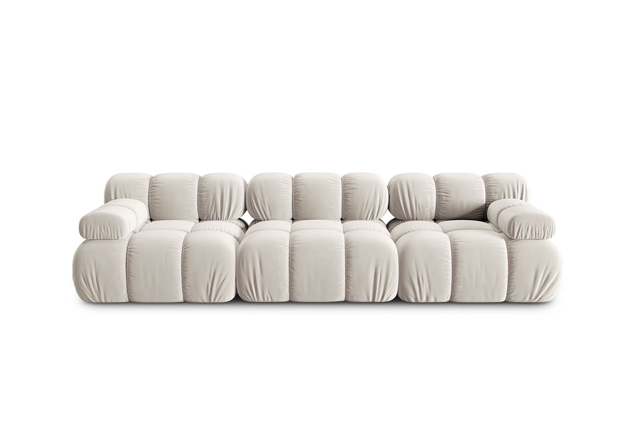 Modulární třímístná pohovka Bella 282 cm samet béžová