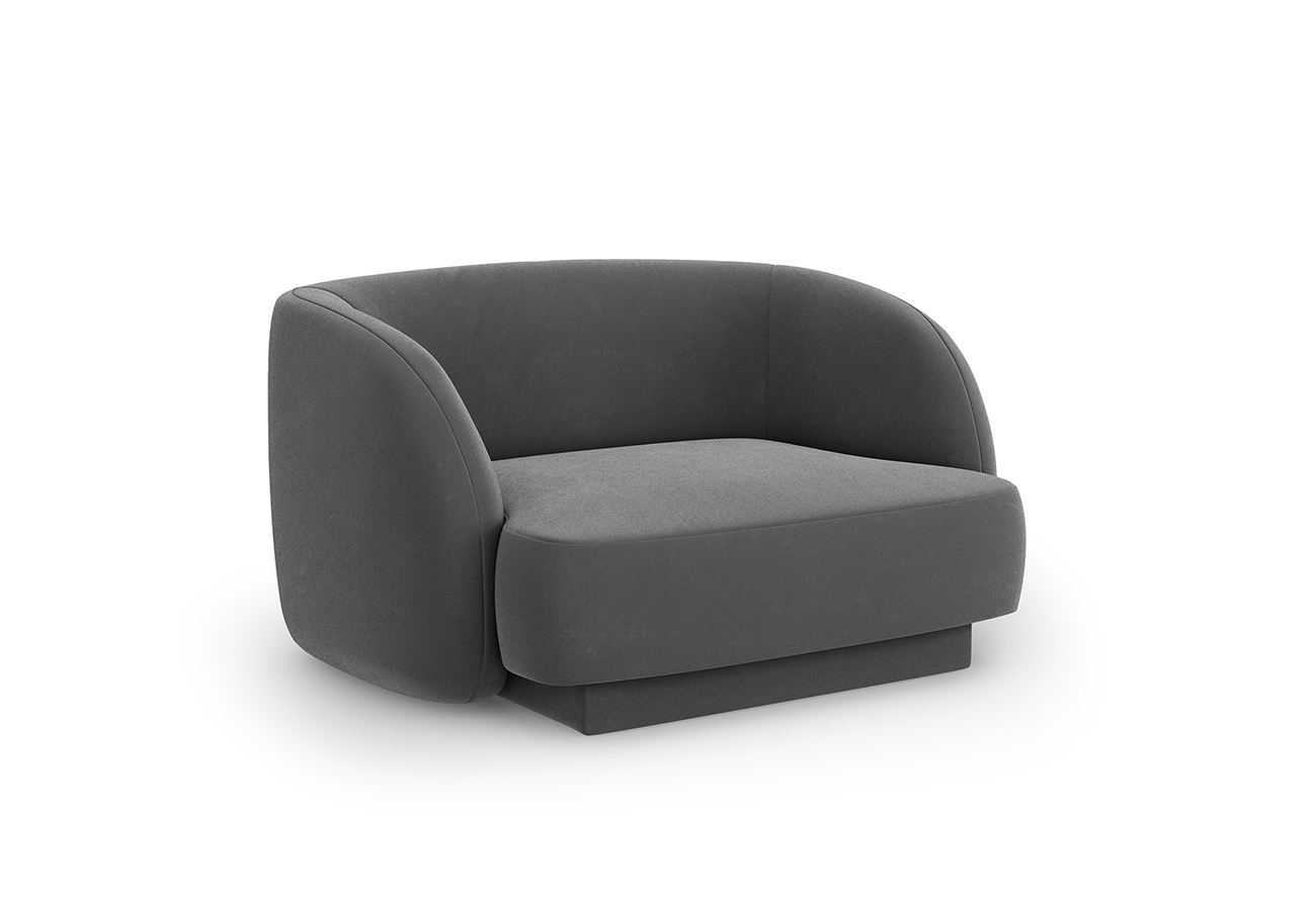 Křeslo milany samet šedé