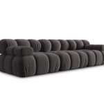 Modulární třímístná pohovka  Bella 282 cm samet šedá