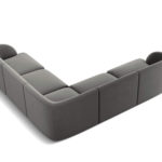 Rohová pětimístná pohovka milany 255 cm samet šedá