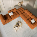 Puf Bella samet hnědý