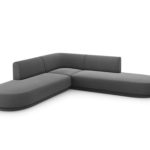 Pětimístná rohová pohovka Milany 248 cm samet šedá