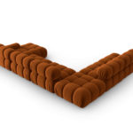 Modulární sedmimístná pohovka Bella 379 cm samet hnědá levá