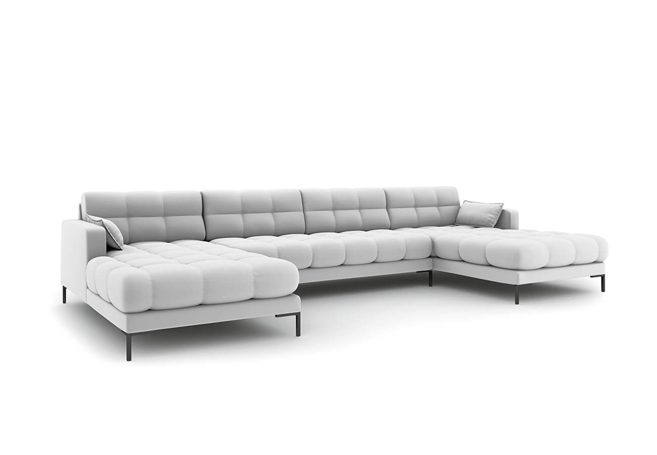 Rohová pohovka mamaia do tvaru u 383 cm světle šedá