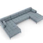 Rohová pohovka mamaia do tvaru u 383 cm samet modrá