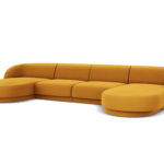 Rohová pohovka Milany do tvaru u 330 cm samet žlutá