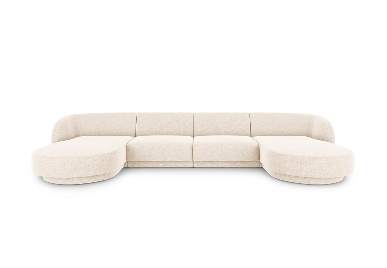 Rohová pohovka Milany do tvaru u 330 cm chenille béžová