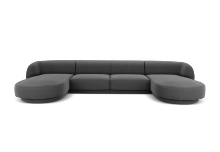 Rohová pohovka Milany do tvaru u 330 cm samet šedá