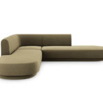 Pětimístná rohová pohovka Milany 248 cm samet zelená