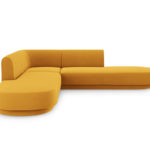 Pětimístná rohová pohovka Milany 248 cm samet žlutá