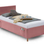 Dětská postel Loop 90 x 200 cm s úložným prostorem růžová