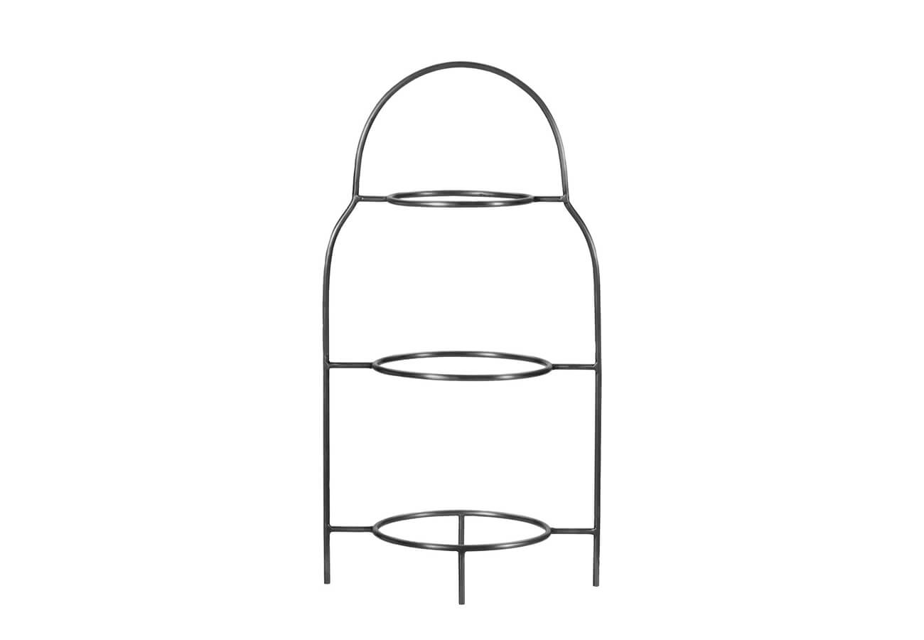 Servírovací stojan na talíře Sonny třípatrový 47 cm stříbrný