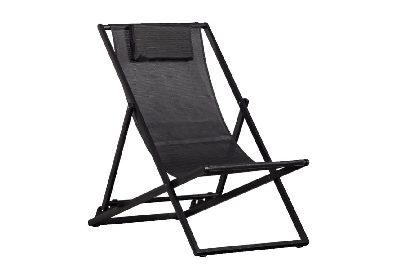 Zahradní lehátko peres černé