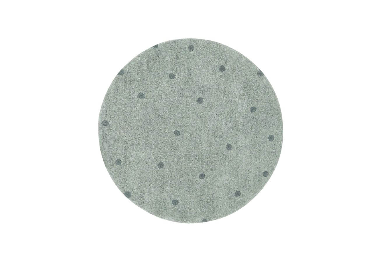 Pratelný koberec Dots Ø 140 cm zelený