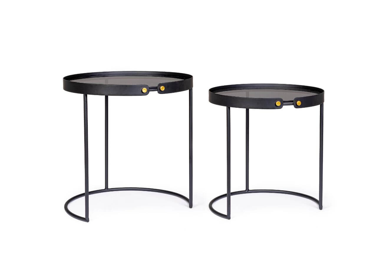 Set dvou konferenčních stolků Zeyna Ø43 a Ø48.5 cm černý
