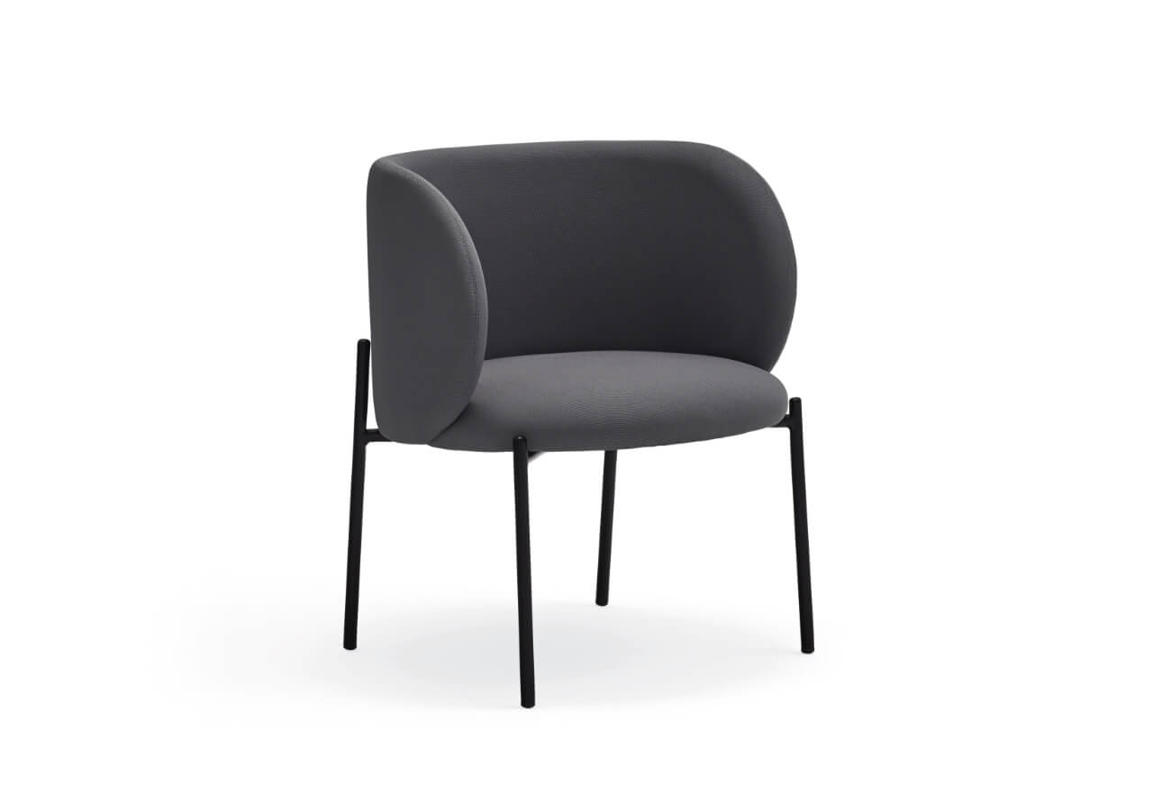 Křeslo gioma tmavě šedé