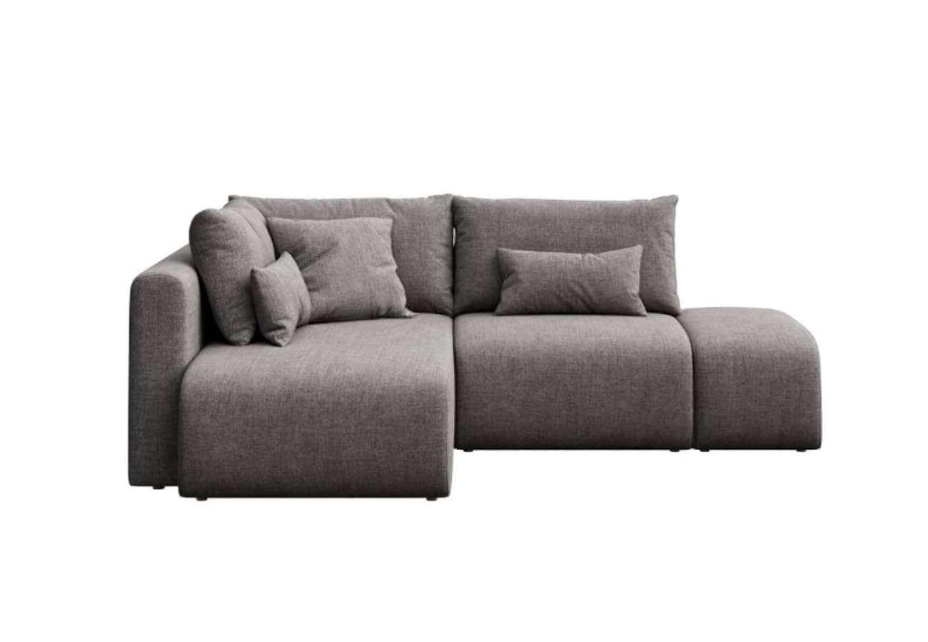 Rozkládací rohová pohovka mine levá 271 cm šedá