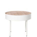 Konferenční stolek werad Ø 50 cm bílý/přírodní