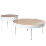 Konferenční stolek werad Ø 50 cm bílý/přírodní