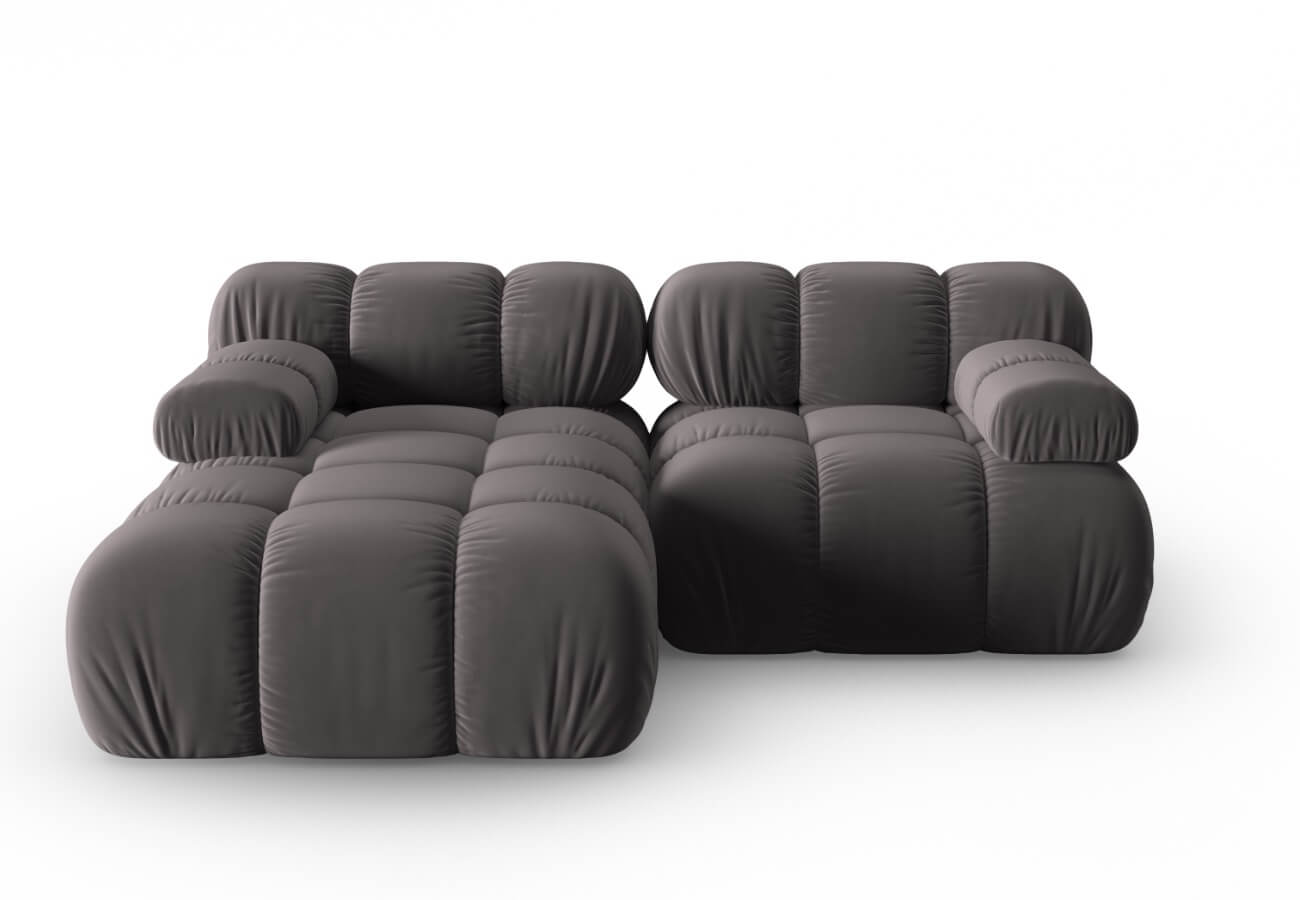 Modulární rohová třímístná  pohovka Bella 188 cm šedá levá