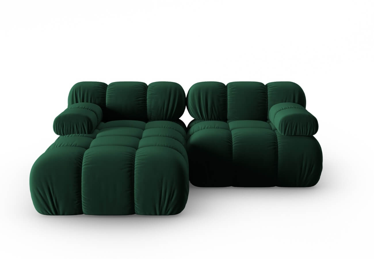 Modulární rohová třímístná  pohovka Bella 188 cm zelená levá