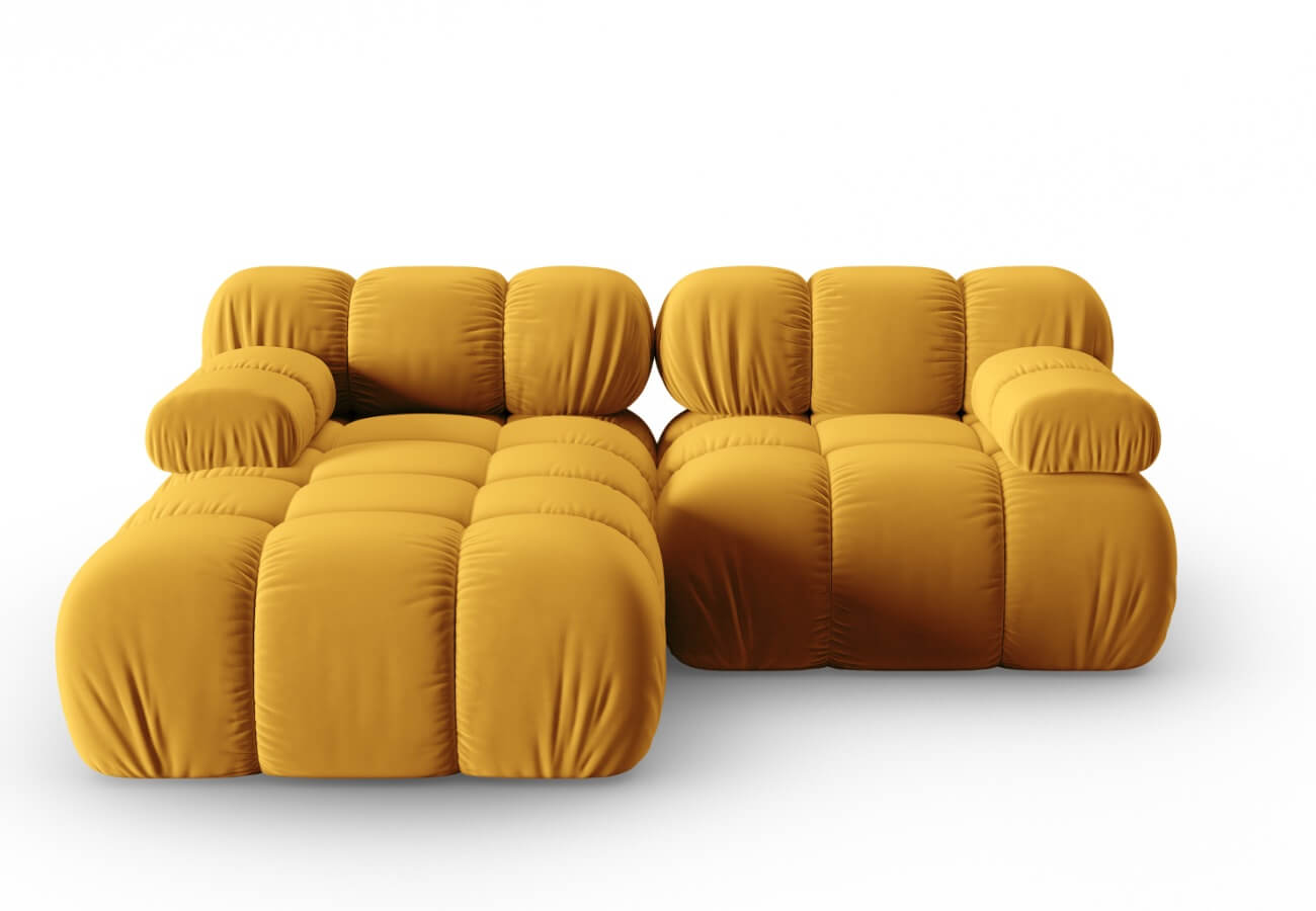 Modulární rohová třímístná  pohovka Bella 188 cm žlutá levá