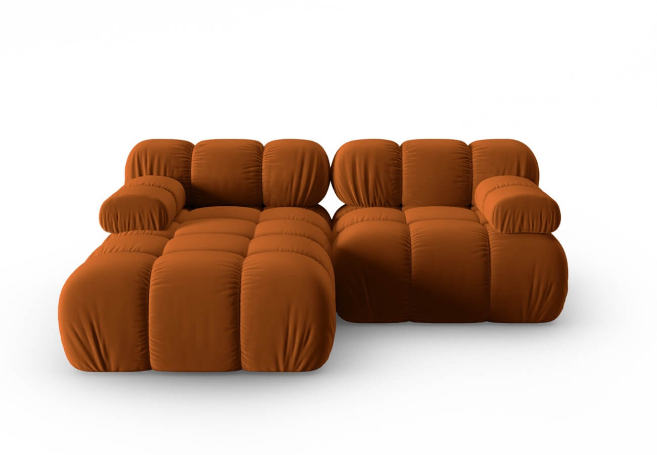 Modulární rohová třímístná  pohovka Bella 188 cm hnědá levá