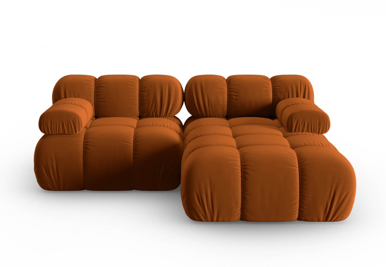 Modulární rohová třímístná  pohovka Bella 188 cm hnědá pravá