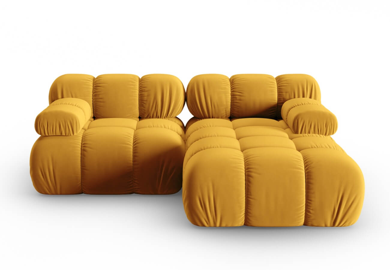 Modulární rohová třímístná  pohovka Bella 188 cm žlutá pravá