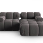 Modulární rohová třímístná  pohovka Bella 188 cm šedá pravá