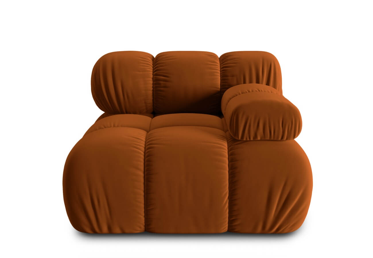 Rohový modul  Bella 94 cm samet pravý hnědý