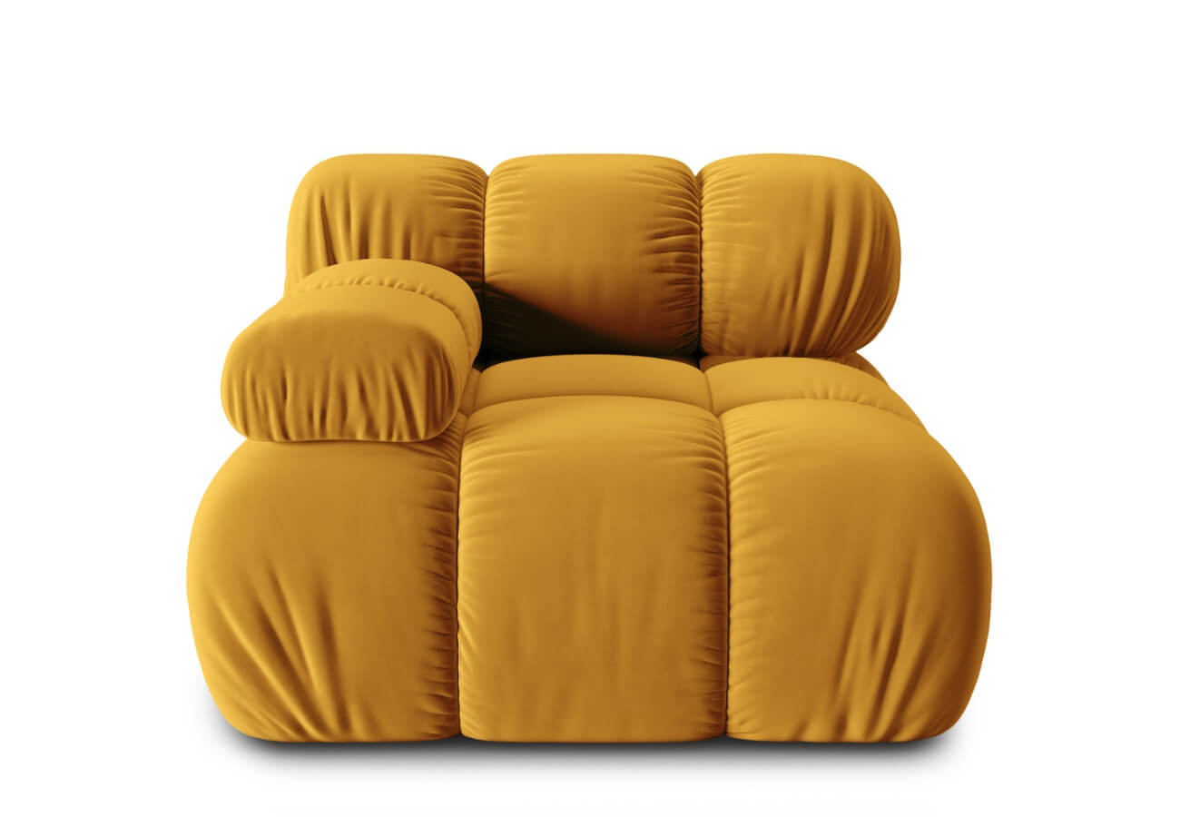 Rohový modul  Bella 94 cm samet levý žlutý