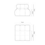 Modul Bella 94 cm samet hnědý