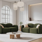 Dvoumístná pohovka Claire 194 cm chenille zelená